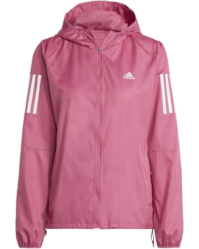 adidas Hooded Running Windbreaker Jacket - Pink