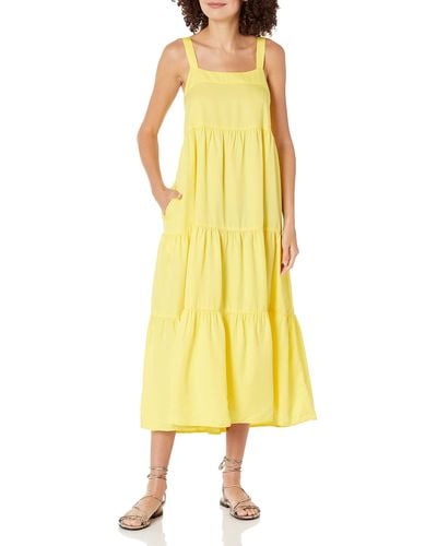 The Drop Britt Tiered Maxi Tent Dress - Yellow