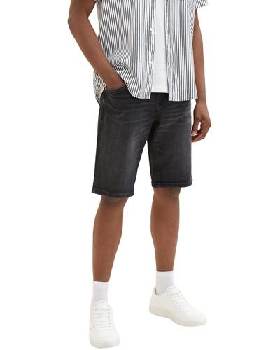Tom Tailor Slim Fit Jeans Bermuda Shorts mit Stretch - Grau