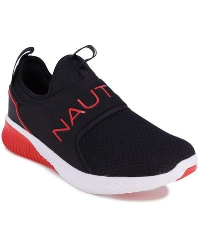 Nautica Casual Fashion Sneakers-Walking Shoes-Lightweight Joggers-Coaster-Black Red 1-10 - Schwarz