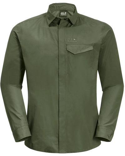 Jack Wolfskin Lakeside Roll-up Shirt M Jacket - Green