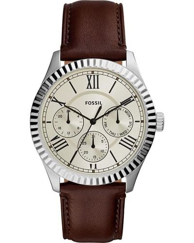 Fossil . Multi Zifferblatt Quartz Uhr mit Leder Armband FS5633 - Braun