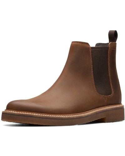 Clarks Clarkdale Easy S Wide Fit Chelsea Boots 7 Tan - Brown