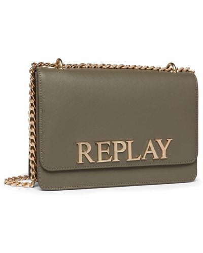 Replay Women's Handbag Made Of Faux Leather - Metallic