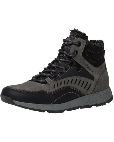 S.oliver Sneaker hoch mit Fütterung Winter mit Schnürsenkeln und Reißverschluss Schwarz