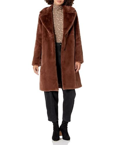 The Drop Kiara Loose-fit Long Faux Fur Coat - Brown