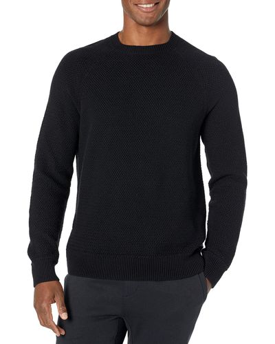 Amazon Essentials Jersey Oversize de algodón Texturizado con Cuello Redondo Hombre - Blanco