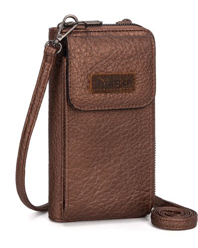 Wrangler Crossbody Cell Phone Purses For Rfid Blocking Phone Bag With Credit Card Slots - Brown