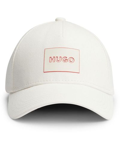 HUGO S Jude-pl Cotton-twill Cap With Logo Label - White