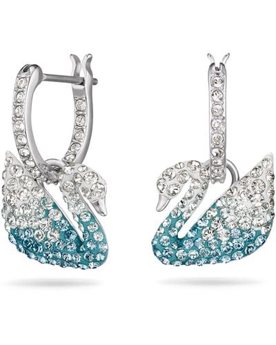 Swarovski Iconic Swan Collection Pierced Earrings - Blue
