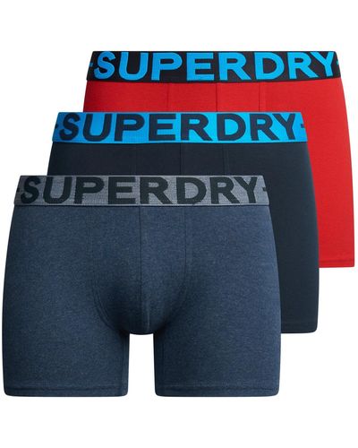 Superdry Boxer Triple Pack Boxershorts - Blau