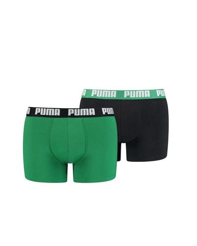 PUMA S Placed Logo Boxer Shorts Green Grey Medium