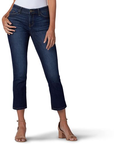 Lee Jeans Flex Motion Regular Fit 5 Pocket Capri Jean - Blu