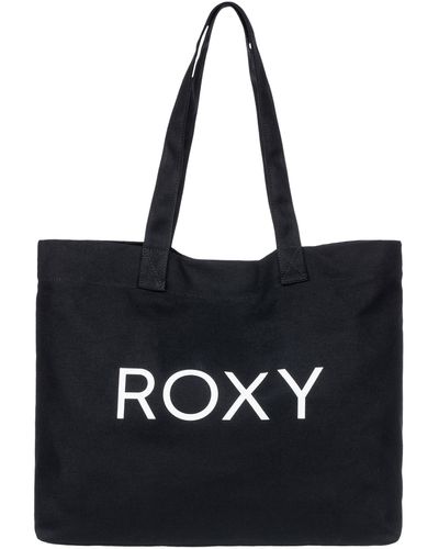Roxy Seas The Day Tote Bag, Borsa In Paglia E Cotone Naturale Con Tasca Termica Rimovibile, 38x38x18 Cm