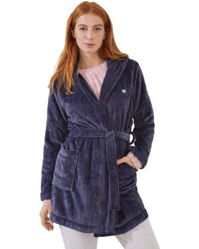 Women'secret Ochtendjas Van Fleece - Blauw