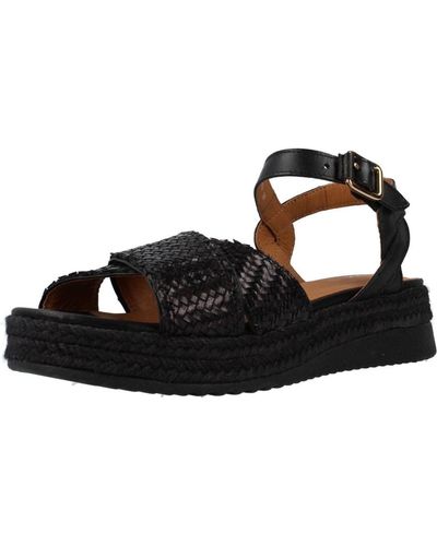 Geox D Eolie Espadrille Wedge Sandal - Black