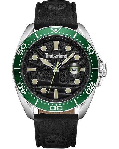 Timberland Carrigan TDWGB2230603 Montre analogique pour homme avec cadran noir et bracelet noir - Vert