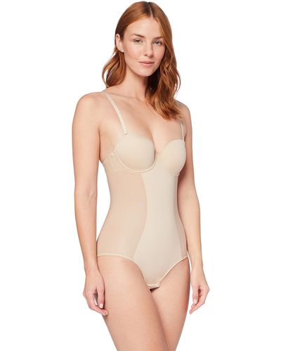 Iris & Lilly Padded And Wired Medium Support Shapewear Bodysuit - Natural