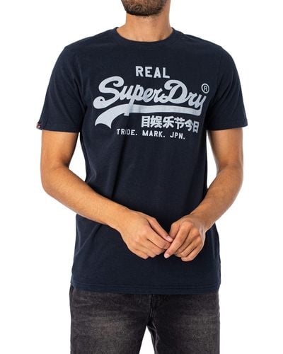 Superdry Camiseta estampada Businesshemd - Blau