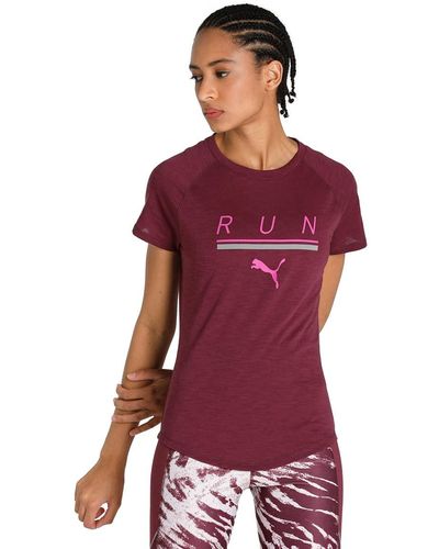 PUMA Run 5k Logo Ss Tee W T-Shirt - Rot