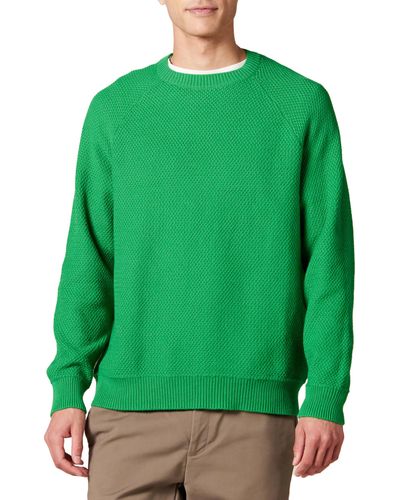 Amazon Essentials Jersey oversize de algodón texturizado con cuello redondo Hombre - Verde