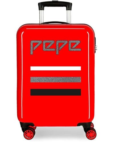 Pepe Jeans World Maleta de cabina Rojo 38x55x20 cms Rígida ABS Cierre combinación 34L 2,6Kgs 4 Ruedas dobles Equipaje de o