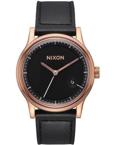 Nixon Analog Quarz Uhr mit Leder Armband A1161-1098-00 - Schwarz