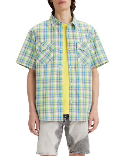 Levi's Ss Relaxed Fit Western Shirt - Blue