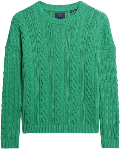 Superdry Cable Knit Jumper - Green