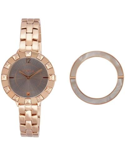 Furla Analog Quarz Smart Watch Armbanduhr mit Edelstahl Armband R4253109502 - Pink