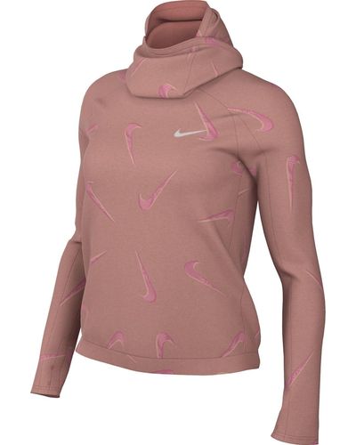Nike W Nk DF Swsh PRNT Pacer Hooded Giacca - Rosa