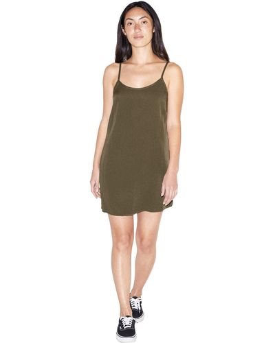 American Apparel Viscose Sleeveless Slip Dress - Green