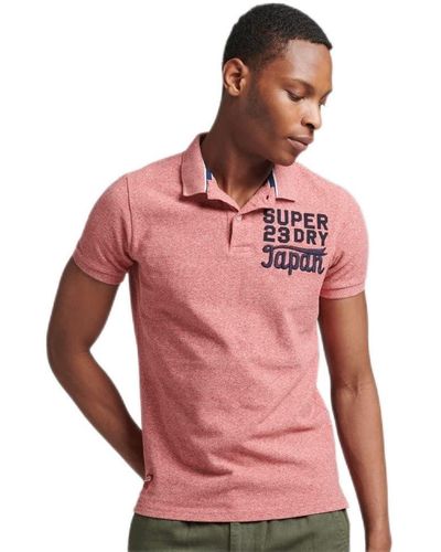 Superdry Vintage SUPERSTATE Polo M1110349A Mid Pink Grit 2XL Hombre - Rosa