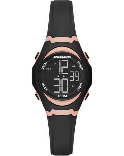 Skechers Quartz Watch With Polyurethane Strap - Zwart