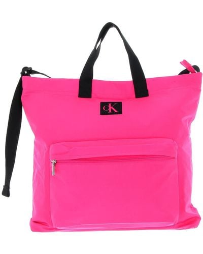 Calvin Klein CkJ City Nylon Tote Bag Pink Flash - Rosa