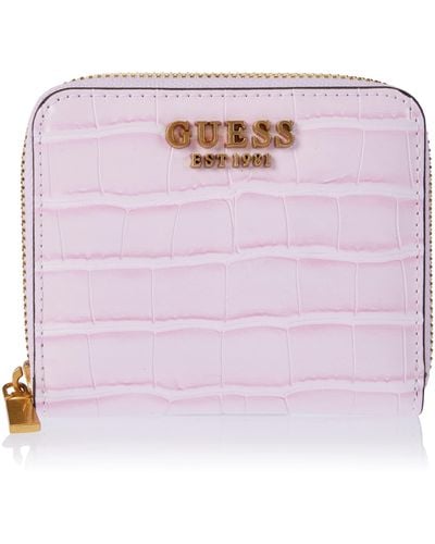 Guess Laurel Slg Small Zip Around Bag - Pink