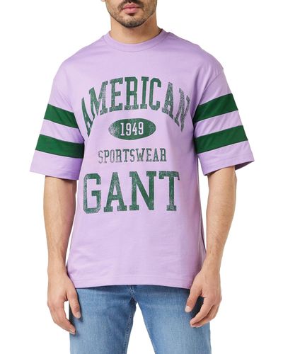 GANT D.2 Collegiate SS T-Shirt - Lila