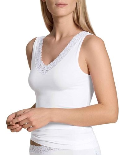 CALIDA Natural Comfort Lace T-Shirt - Bianco