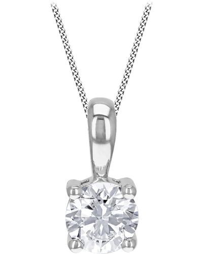 Amazon Essentials Lab Created White Gold 0.25ct Diamond Pendant Necklace - Metallic