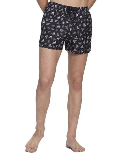 adidas Logo Print CLX Swim Shorts Very Short Length Swimsuit - Azul