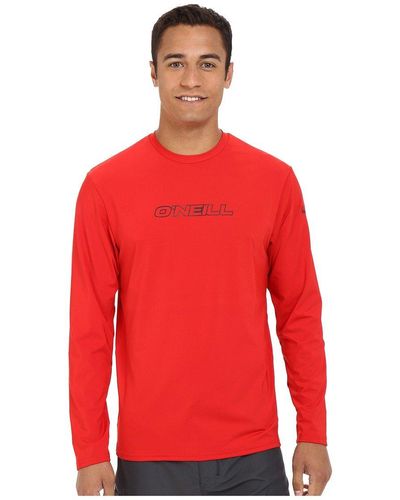 O'neill Sportswear Basic Skins LSF 50+ Long Sleeve Sun Shirt - Rot