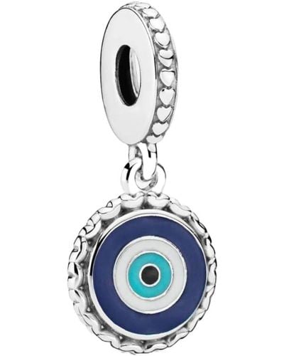PANDORA Colgante de plata de ojo malvado con esmalte blanco - Azul