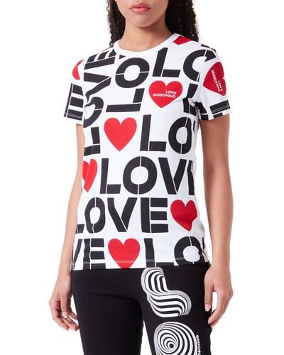 Love Moschino T- Shirt à ches Courtes - Rouge