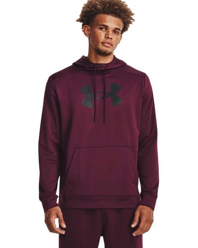 Under Armour Mens Armour Fleece Big Logo Hoodie , in Blue for Men | Lyst