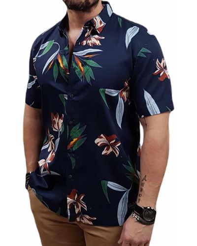 Superdry Vintage Hawaiian S/S Shirt Businesshemd, - Blau