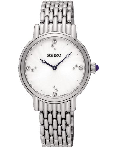 Seiko Ladies orologio Donna Analogico Al quarzo con cinturino in Acciaio INOX SFQ805P1 - Metallizzato