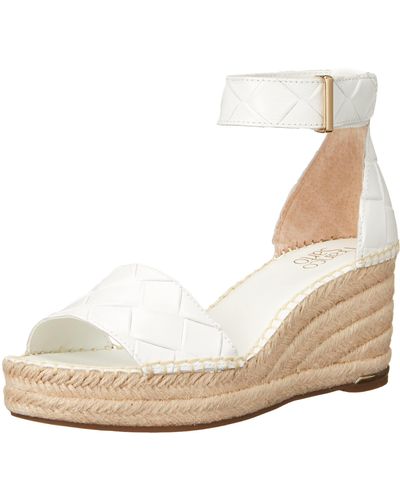 Franco Sarto S Clemens Jute Wrapped Espadrille Wedge Heel Sandals - White