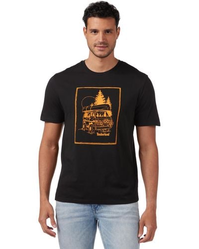 Timberland Tfo Front Graphic T-shirt Met Korte Mouwen - Zwart