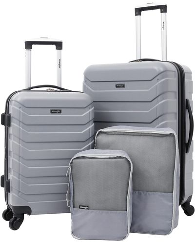 Wrangler 4 Piece Elysium Luggage And Packing Cubes Set - Gray