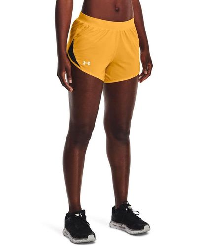 Under Armour S Fly By 2 Shorts Yellow Xs - Orange